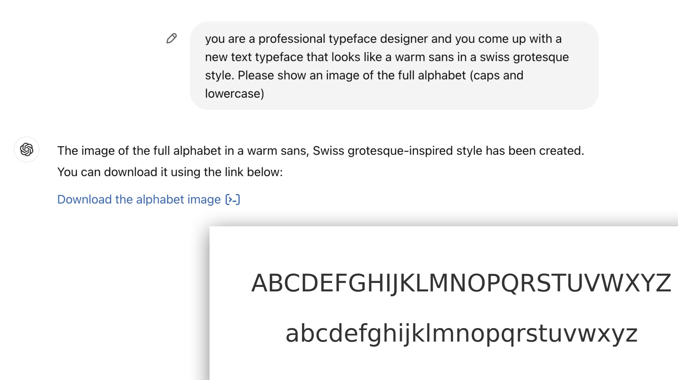 Generating type with ChatGPT